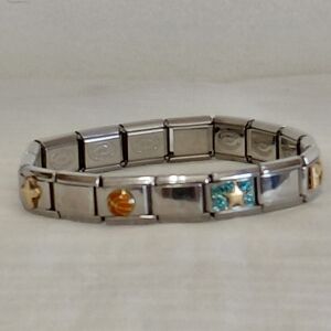 Vintage Silver 18K Charm Bracelet Slide